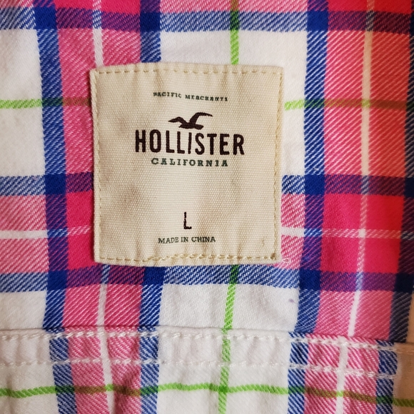 Hollister Pink Plaid Flannery Button-up Top - Picture 4 of 6
